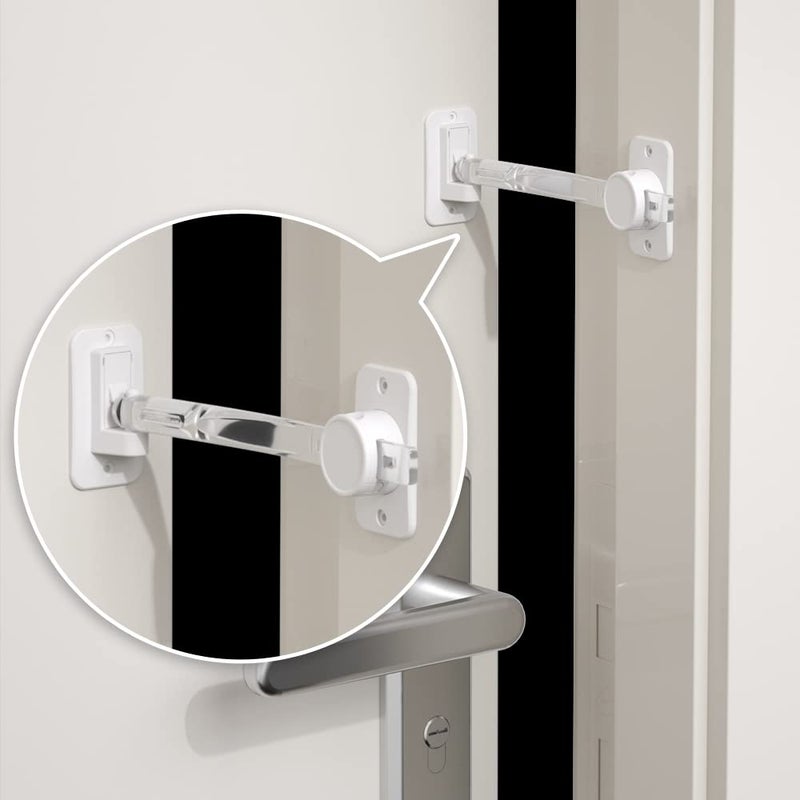 Eudemon 1 Pack Child Proof Door Finger Pinch Guard, Baby Door Stopper& Door Latch, Adjustable Door Lever Handle for Pets, Great Door Lock for Dogs, Easy Cats Entry(Transparent) - Image 1